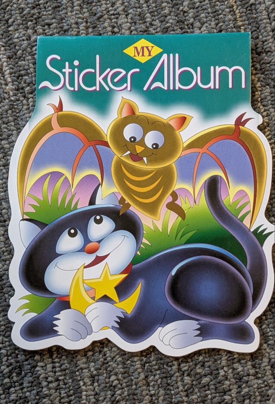 Vintage Blank Sticker Album Unused Cute Bat & Cat Shape